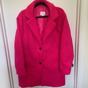 Daily Ritual Women's Teddy Bear Fleece Oversized-Fit Lapel Coat